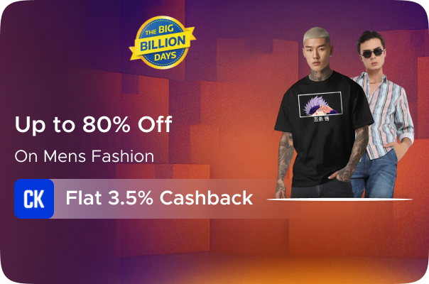 Flipkart: Up to 80% Off on Men's Fashion + Flat 3.5% CashKaro Cashback
